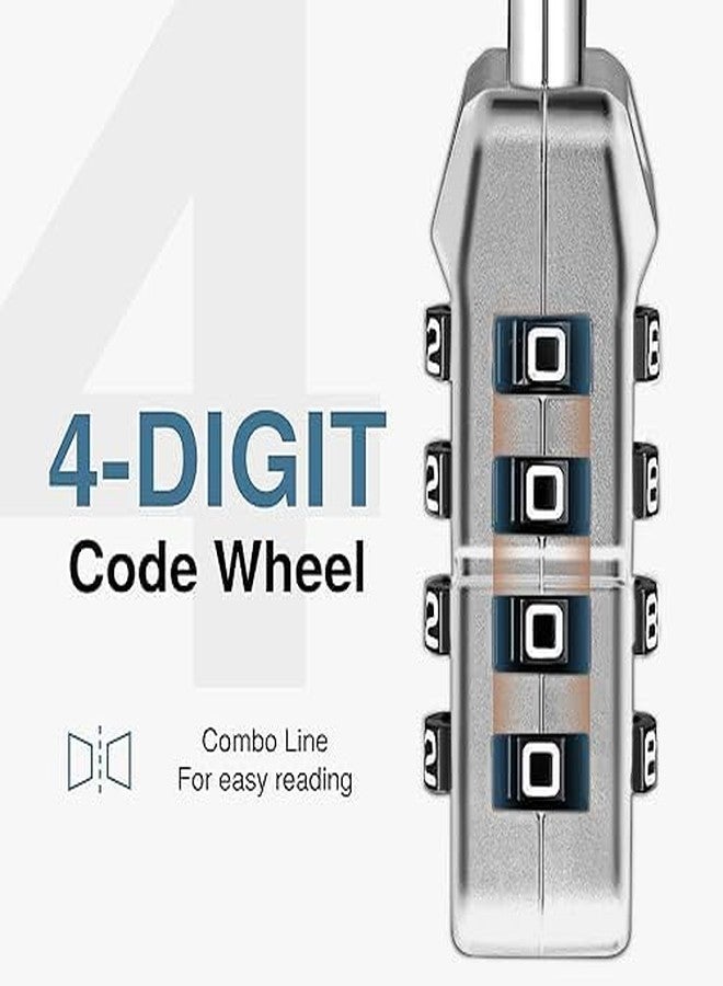 SOLDTRUE 2-in-1 Padlock with Key & 4-Digit Combination | Heavy Duty Metal Security Lock with Resettable Code Wheel | Dual Unlock Lock for Gym Locker, Luggage, Storage & Travel (Silver) - Image 5